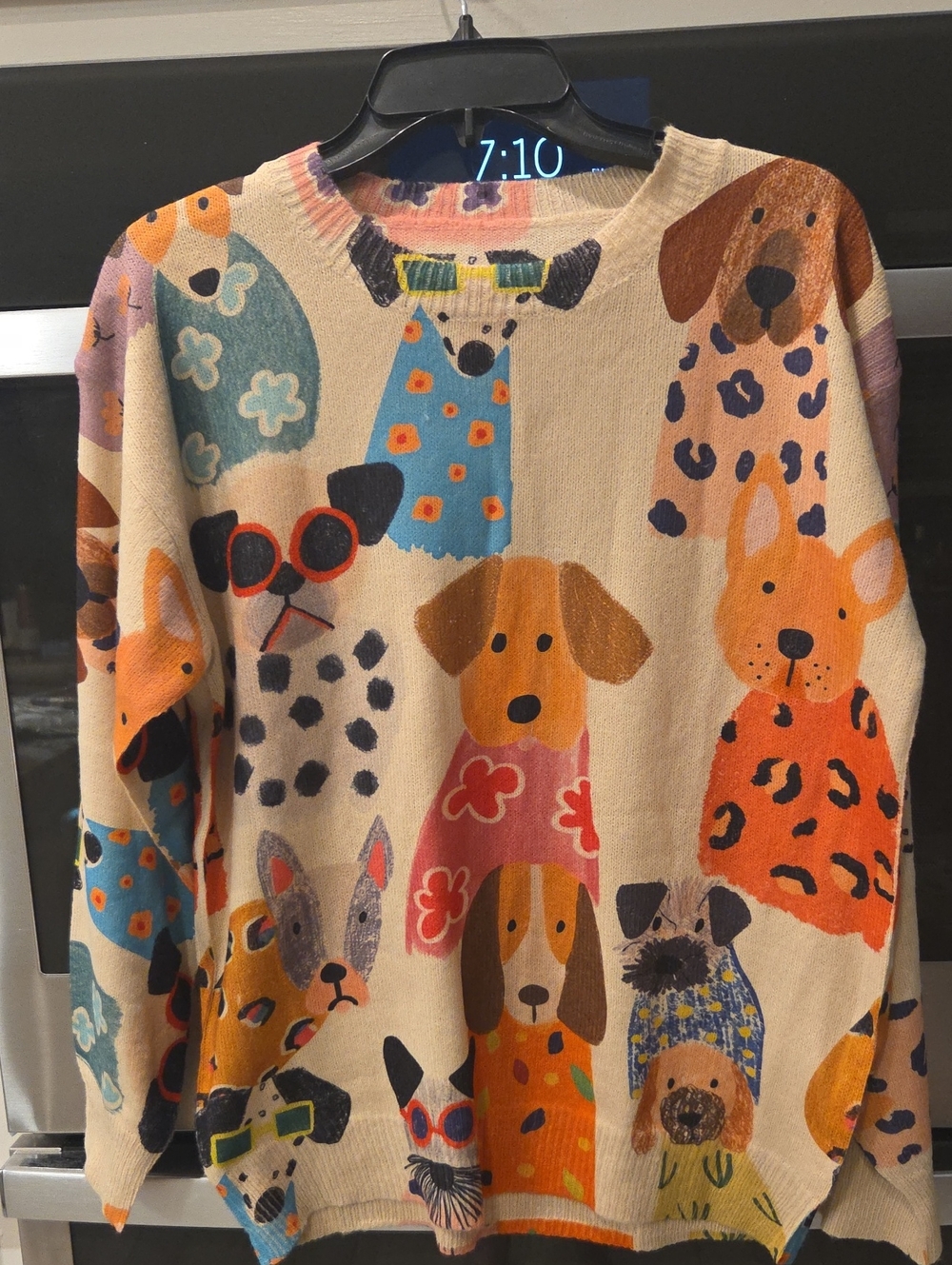 Cozy Multi-Color Dog Print Sweater - Boutique